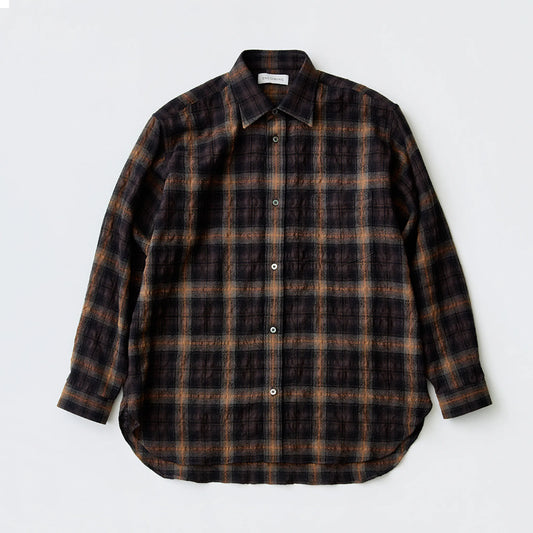 ENCOMING Classic Long Sleeve Shirt Brown / Khaki 商品画像 正面