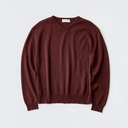 ENCOMING  Knitted V Neck Jumper Brown【KNVJU-BR】フロント画像