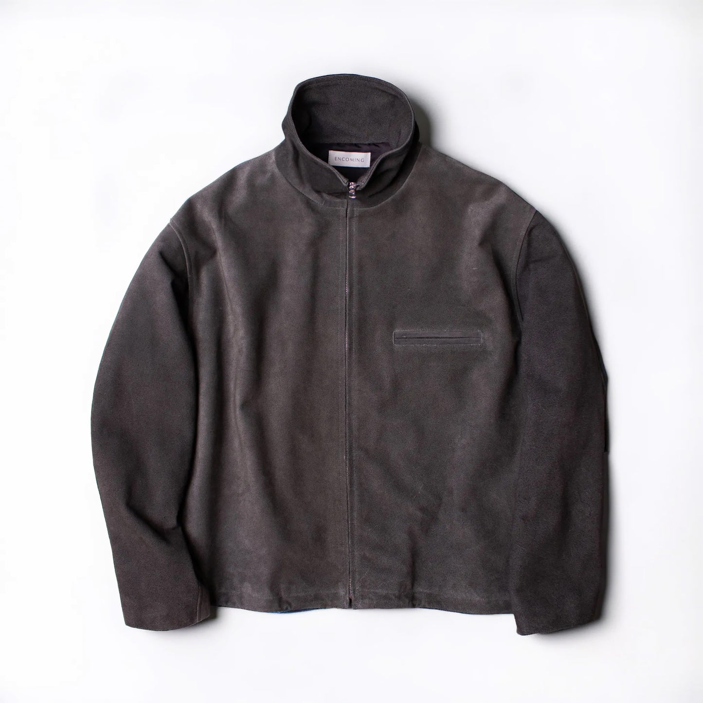 ENCOMING Leather Front Zip Blouson Black【LFPZBL-B】フロント画像