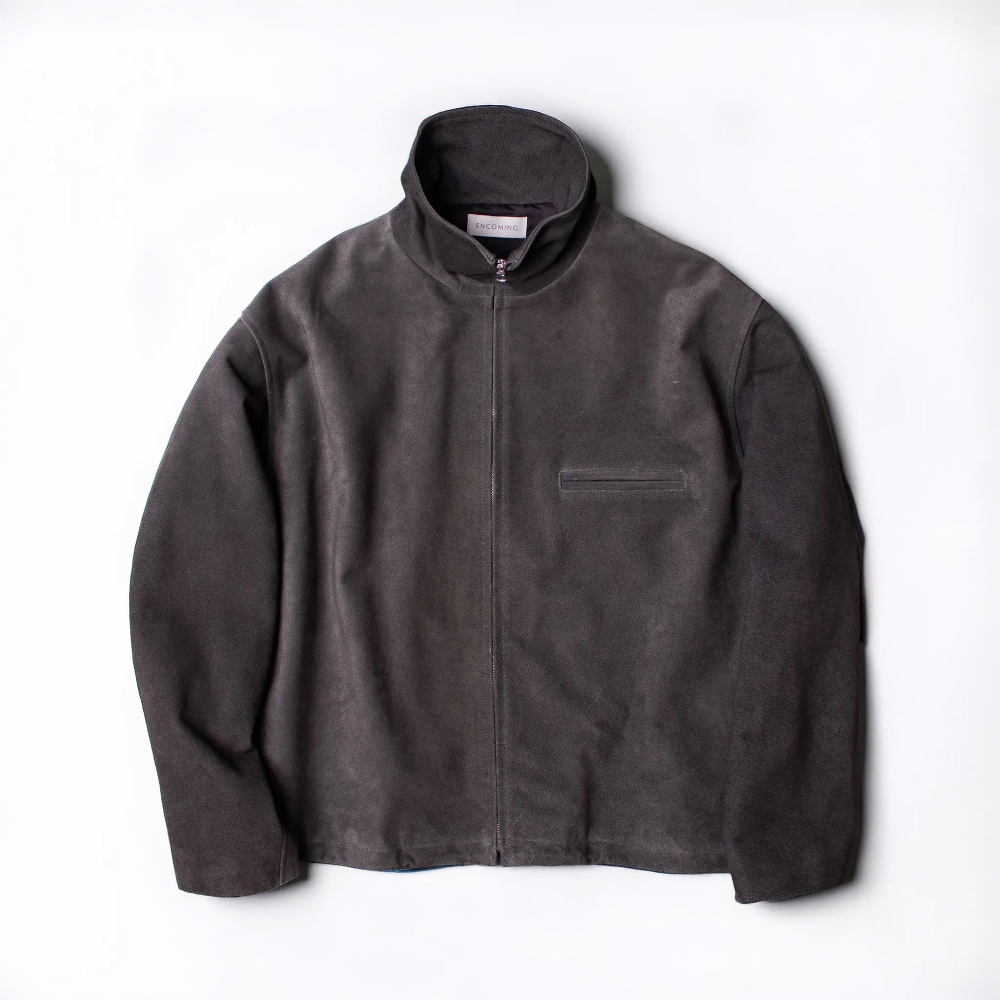 ENCOMING Leather Front Zip Blouson Black【LFPZBL-B】フロント画像