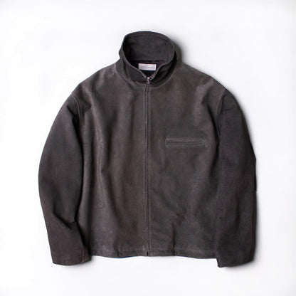 ENCOMING Leather Front Zip Blouson Black【LFPZBL-B】フロント画像