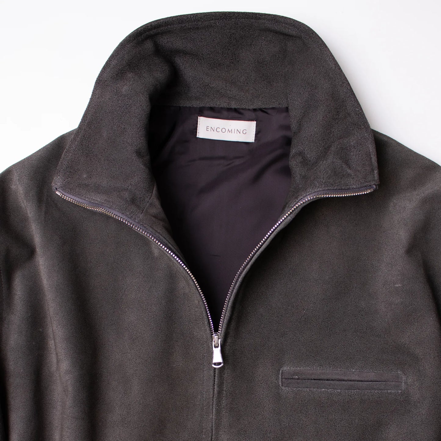ENCOMING Leather Front Zip Blouson Black【LFPZBL-B】ネック箇所詳細