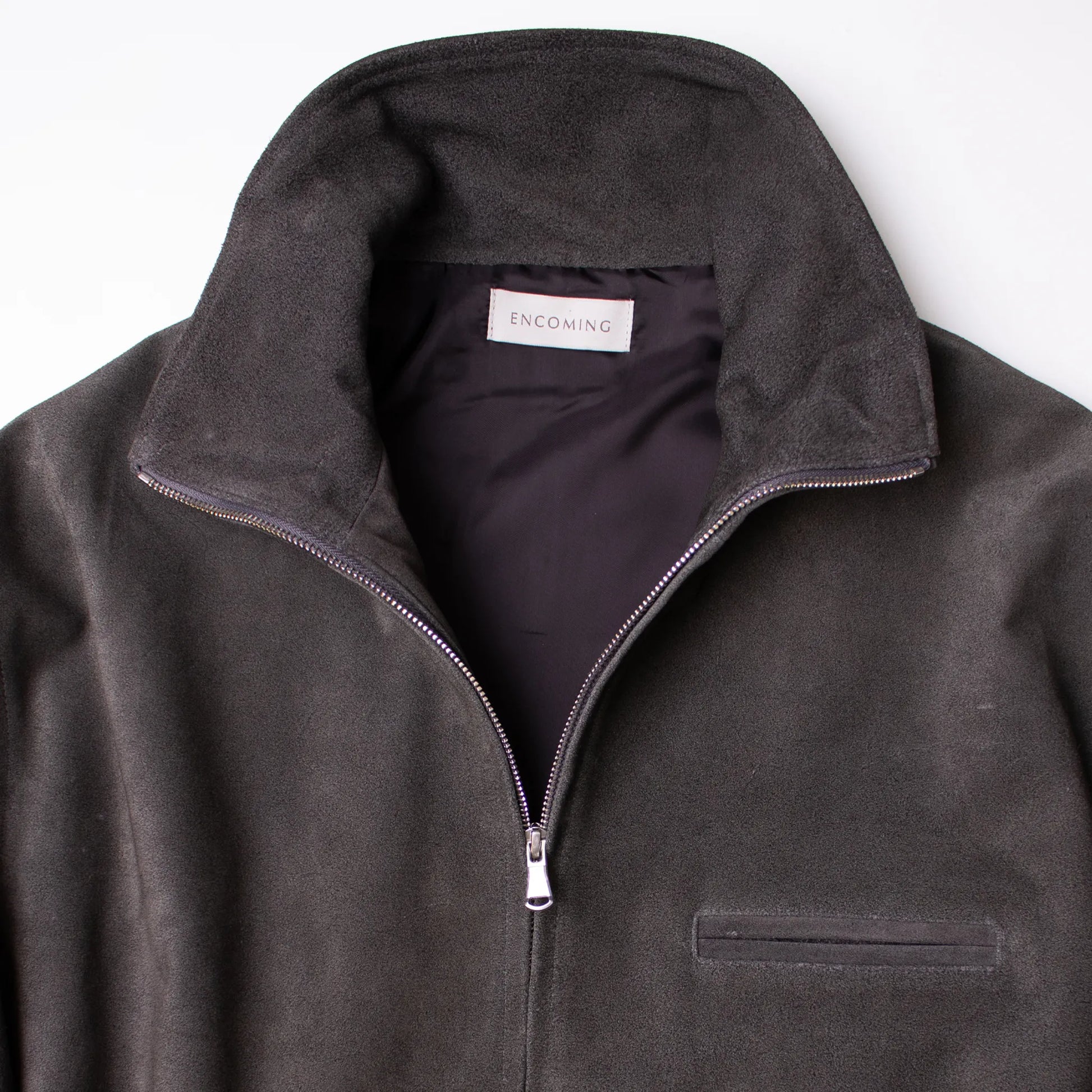 ENCOMING Leather Front Zip Blouson Black【LFPZBL-B】ネック箇所詳細