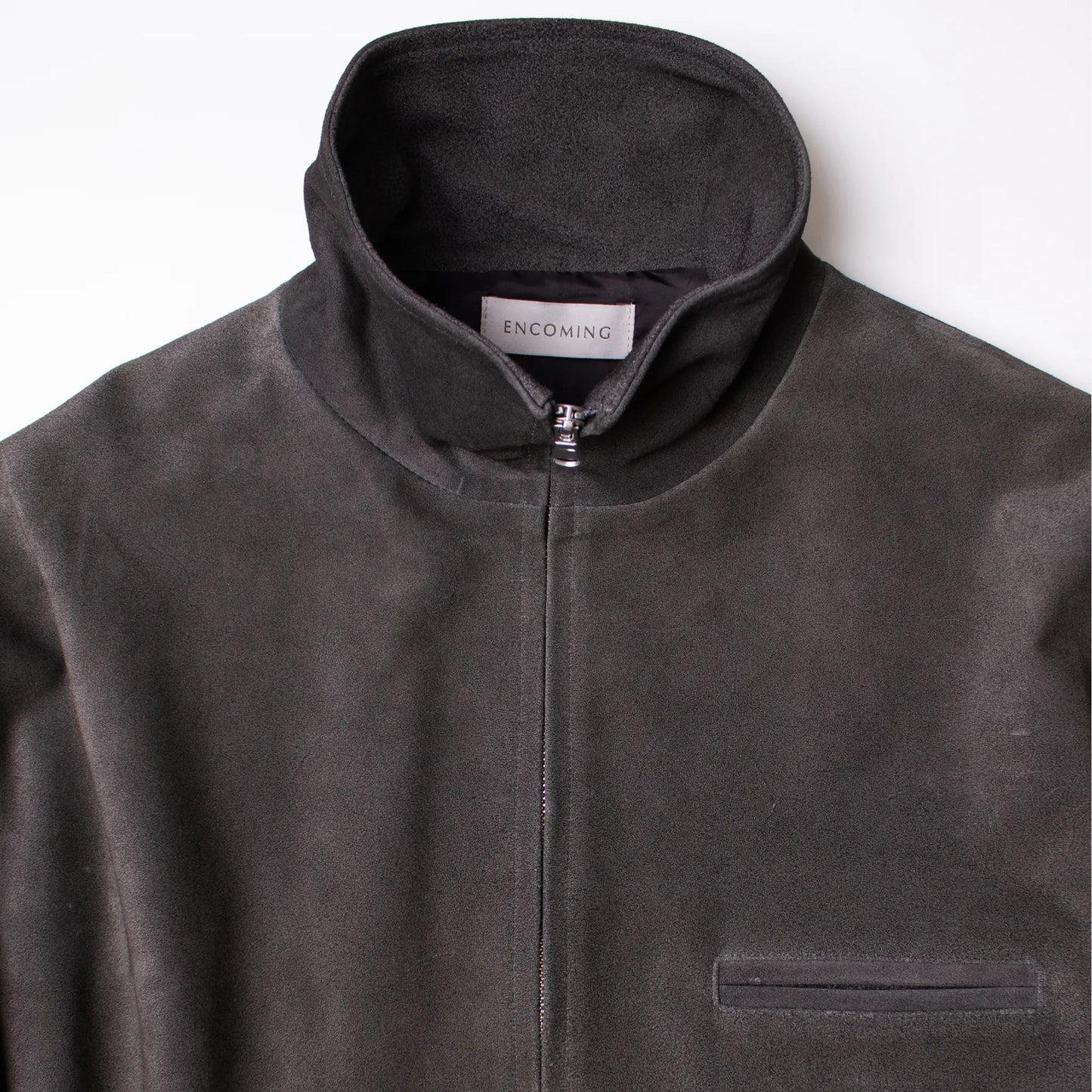 ENCOMING Leather Front Zip Blouson Black【LFPZBL-B】ネック箇所詳細 ジップ