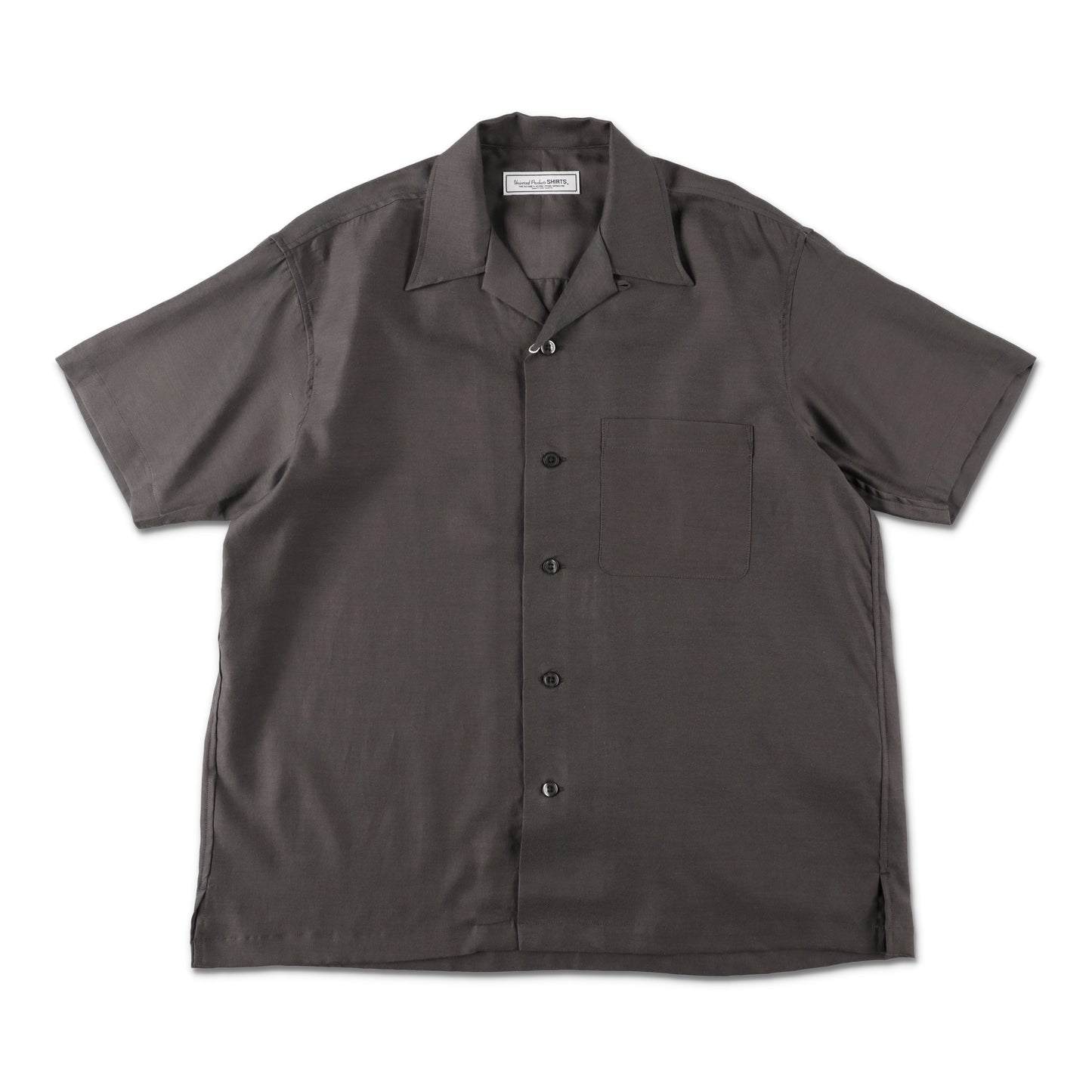 UNIVERSAL PRODUCTS OPEN COLLOR S/S SHIRTS CHARCOAL【251-60304】(N)