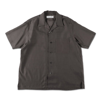 UNIVERSAL PRODUCTS OPEN COLLOR S/S SHIRTS CHARCOAL【251-60304】(N)