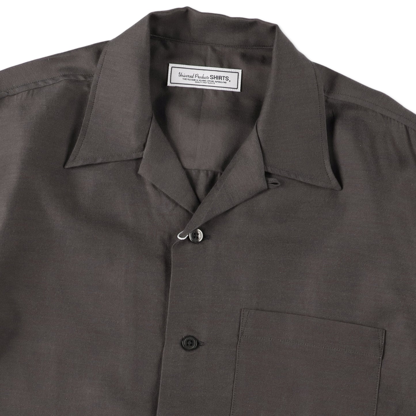 UNIVERSAL PRODUCTS OPEN COLLOR S/S SHIRTS CHARCOAL【251-60304】(N)