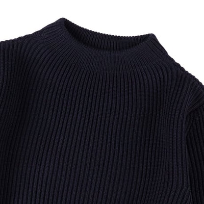 NAVY CREWNECK Navy Blue - ANDERSEN-ANDERSEN ネック部分のディテール