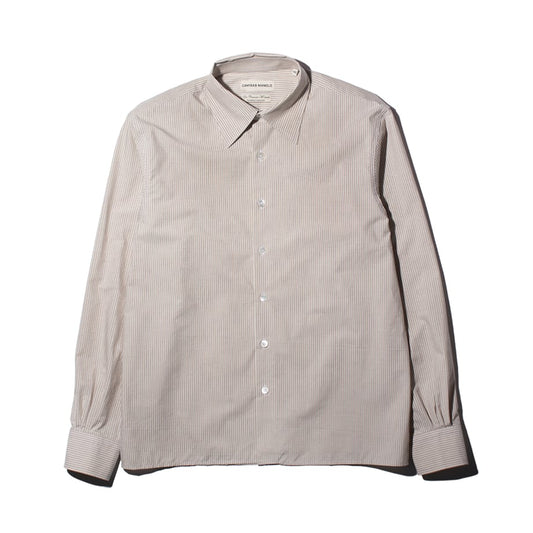 BROWN WHITE STRIPES CAMISA SHIRT – CAMISAS MANOLO 正面全体画像