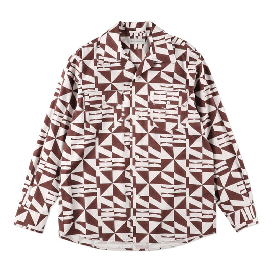 ENCOMING  OPEN COLLAR SHIRT BURGUNDY【OPSH -BU】
