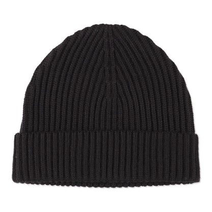 STUDIO NICHOLSON 5GG MERINO FISHERMAN RIB KNIT HAT "NEAM" BLACK【SNM-1014】(N)