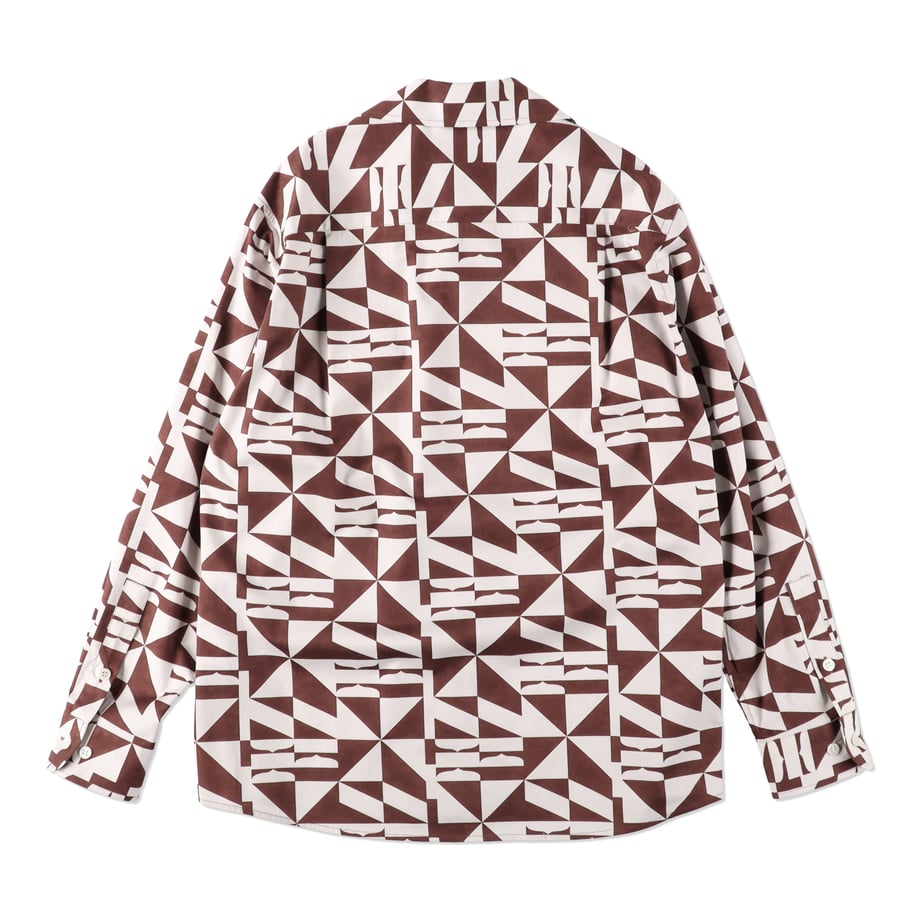ENCOMING  OPEN COLLAR SHIRT BURGUNDY【OPSH -BU】
