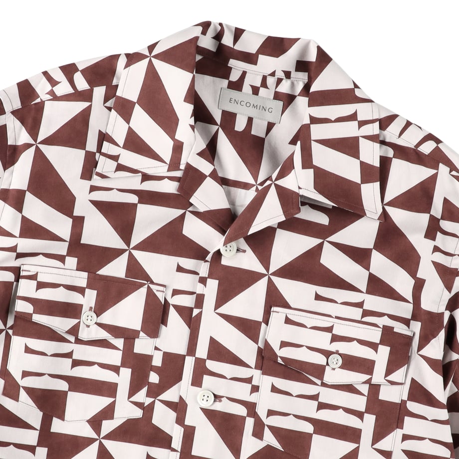 ENCOMING  OPEN COLLAR SHIRT BURGUNDY【OPSH -BU】