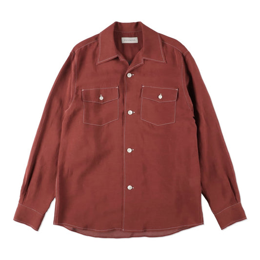 ENCOMING  OPEN COLLAR SHIRT RED【OPSH -R】