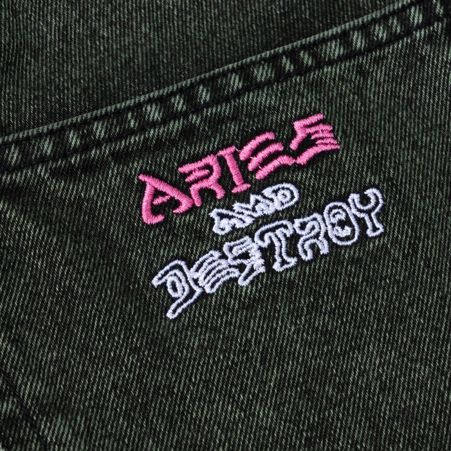 ARIES Acid Wash Batten Jean Forest Green【AR31313.02】(N)