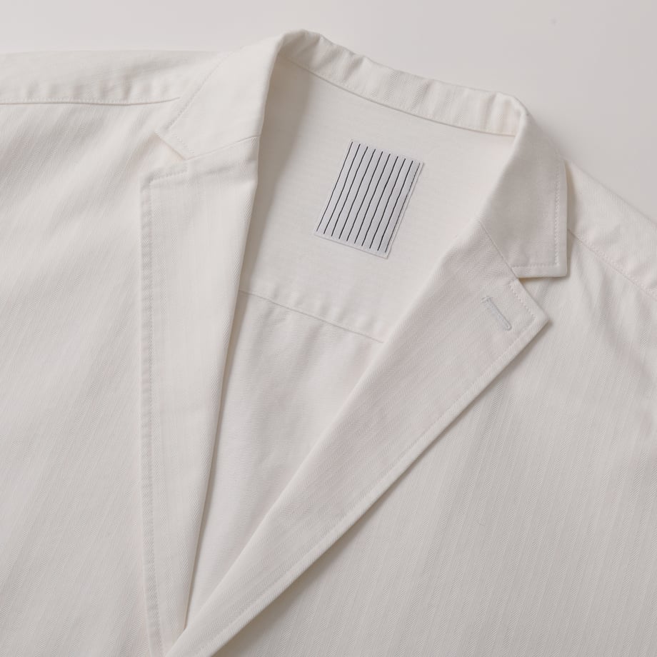 S.F.C TAILORED SHIRT JACKET Off White HERRINGBONE 【SFCFW24S01】