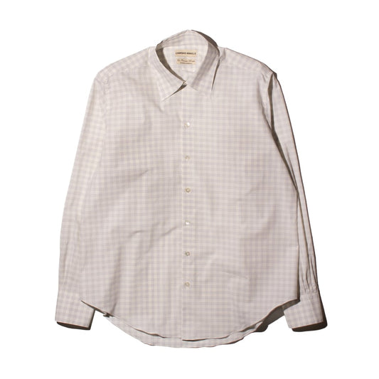 OFF WHITE GREY CHECKS NORMAL SHIRT – CAMISAS MANOLO 正面全体画像