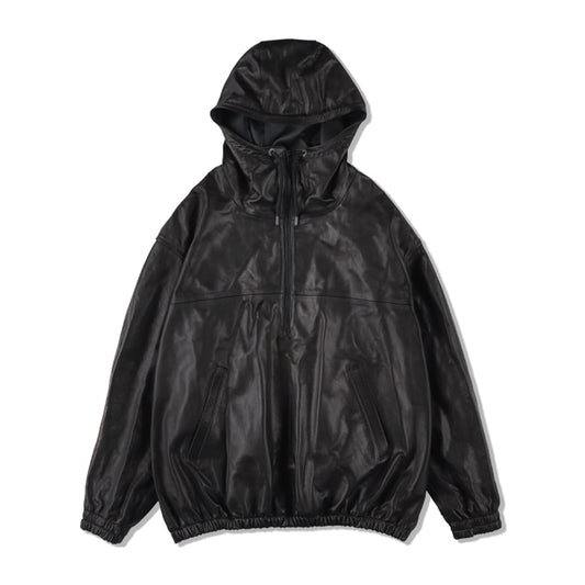 HENER Leather Anorak BLACK