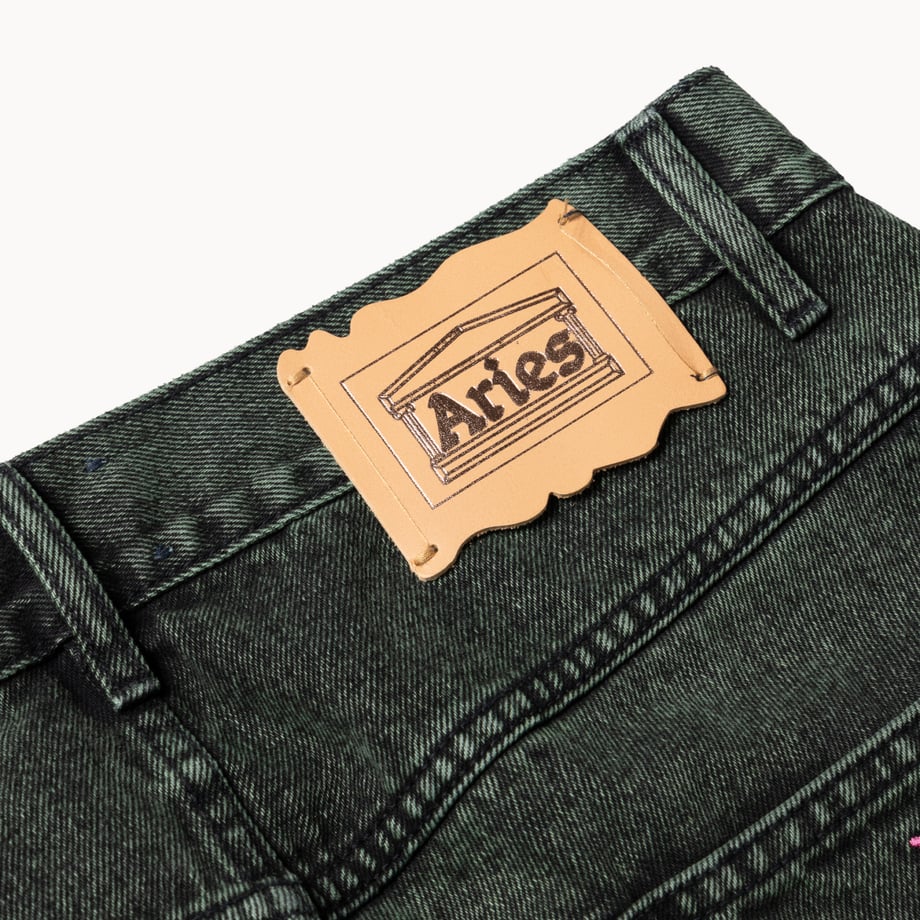 ARIES Acid Wash Batten Jean Forest Green【AR31313.02】(N)