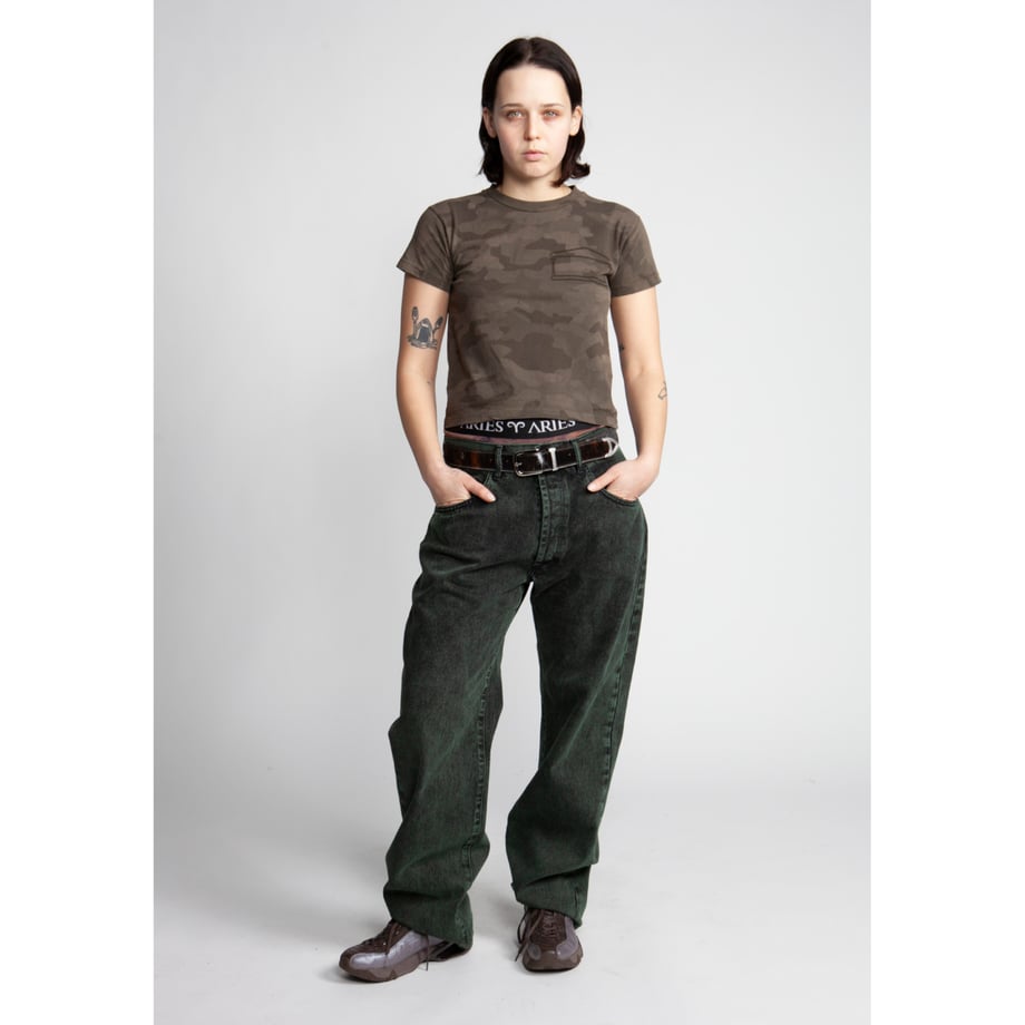 ARIES Acid Wash Batten Jean Forest Green【AR31313.02】(N)
