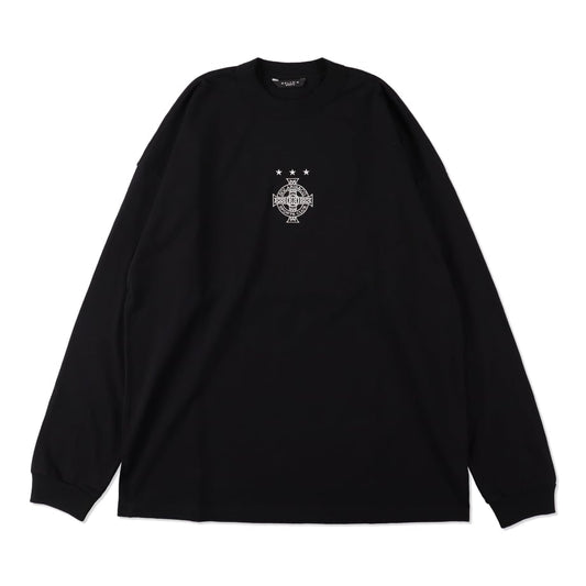 SOLARIS SPORTS EMBROIDERY LOGO L/S TEE BLACK【SOLFW23CS03】