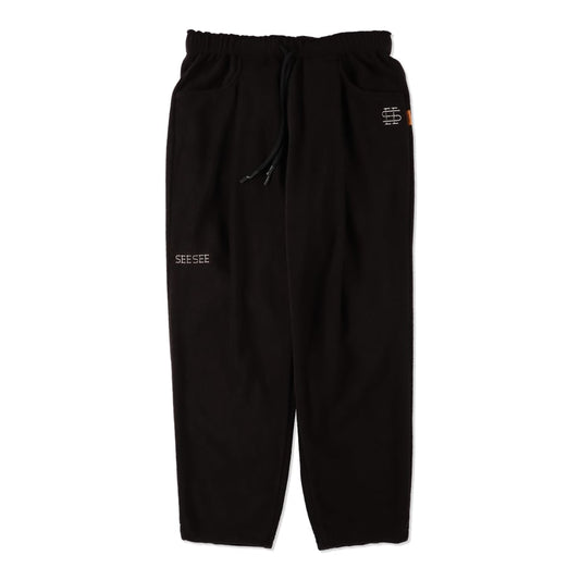SEE SEE WIDE TAPERED EASY FLEECE PANTS【BLACK】