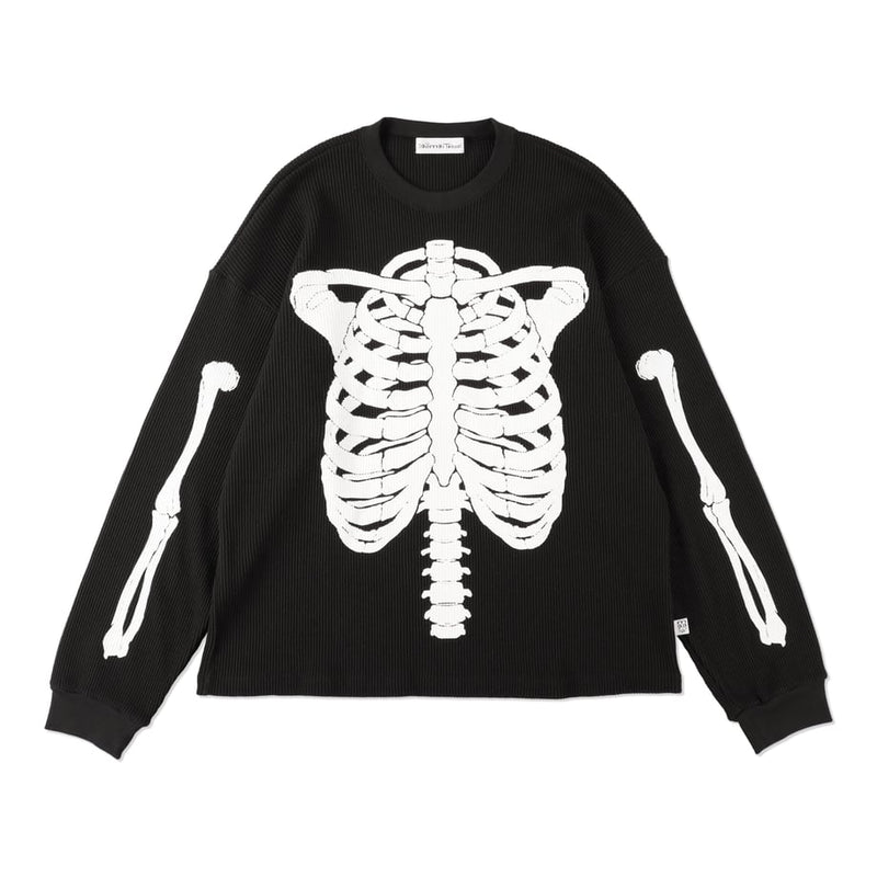 COSMOS TEXAS - bone waffle ls tee black | STUDYSHOWROOM