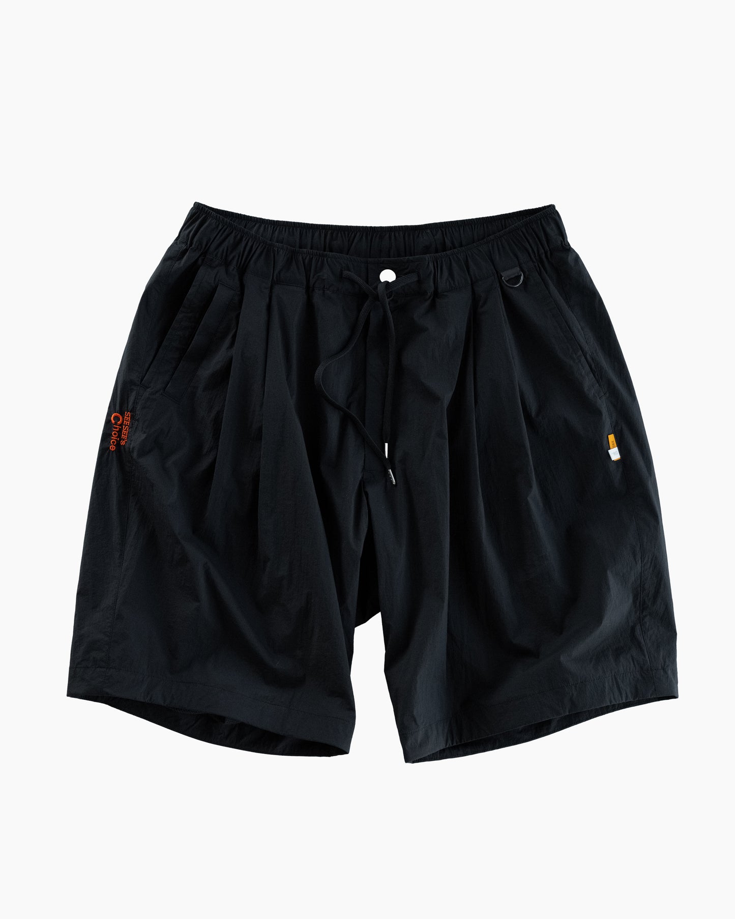 SEESEE'S Choice Easy Double Pleated Shorts【Black/Orange】