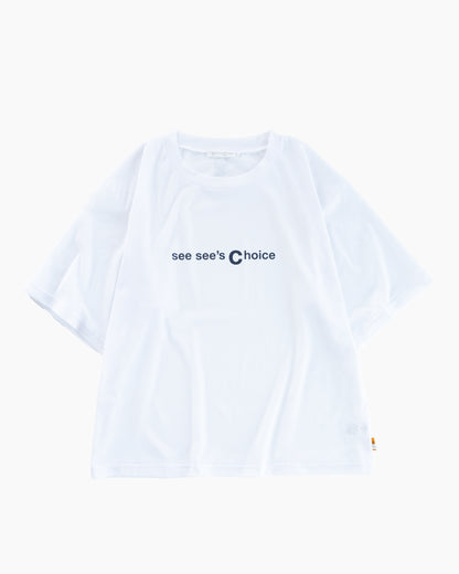 SEESEE'S Choice Mesh Tee【White/Navy】