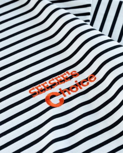 SEESEE'S Choice Embroidered Border Tee【Black/Orange】